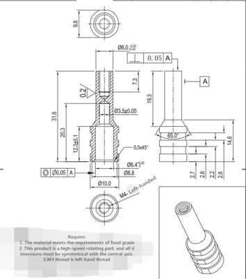 Elektroforesecnc Draaibank die Delen, de nootfastenal 6x31.6mm machinaal bewerken van de hexuitdraaiklinknagel