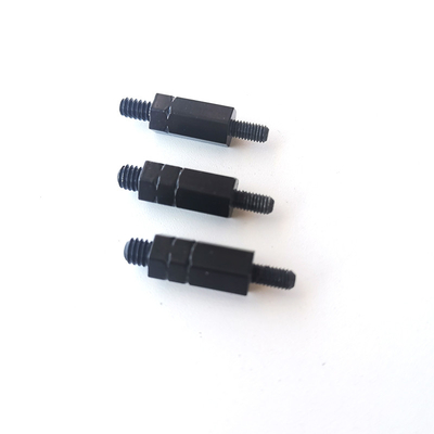 #4-40 Dubbele einddraad Hex Bracket Voor Chassis Connection Koud gesmeed M3 10mm Electrophoresis Zwart Hex Stud