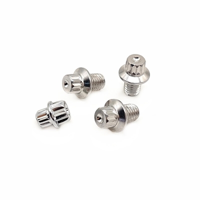 Chroomgeplatte decoratieve roestvrijstalen beveiligingsschroeven Aluminium legering Pedal Nail
