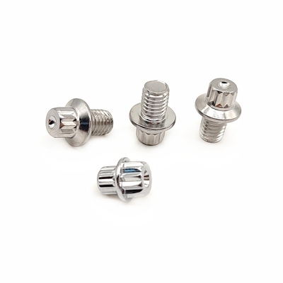 Chroomgeplatte decoratieve roestvrijstalen beveiligingsschroeven Aluminium legering Pedal Nail