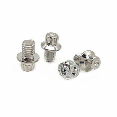 Chroomgeplatte decoratieve roestvrijstalen beveiligingsschroeven Aluminium legering Pedal Nail