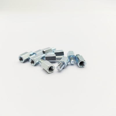 M4 Zeskant Afstandsschroef 8mm Roestvrij Staal Blauw-Zink Gecoat