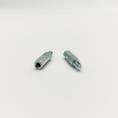 M4 Zeskant Afstandsschroef 8mm Roestvrij Staal Blauw-Zink Gecoat